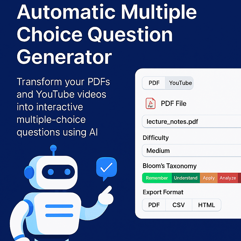 MCQ Generator - Automatic Multiple Choice Question Generator